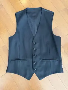 ブラック ストライプ スーツベスト