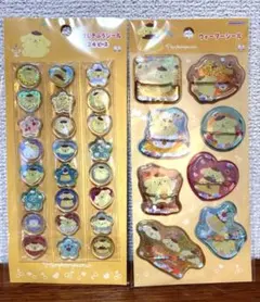 【正規品】ポムポムプリンサンリオ　ウォーターシール　おはじき風シール　セット