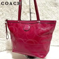 美品＊COACH コーチ C4063 レザー トートバッグ ピンク A4 大容量 