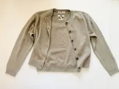 ユニクロ　UNIQLO：C ベージュS カーディガン　ノースリーブセーター