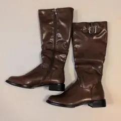 welleg ロングブーツ 合皮 ブラウン 【未使用】