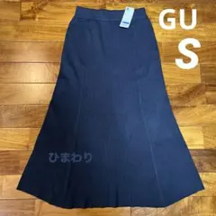 No.4974 GU ジーユー リブ ニット マーメイド スカート ブルー S