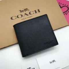 新作　新品　COACH　折り財布　メンズ　人気の小銭入れ付き