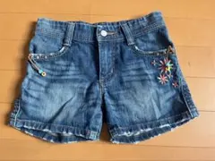 刺繍デニムショートパンツ　EDWIN SOMETHING