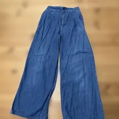 ワイドデニムパンツ ゴム