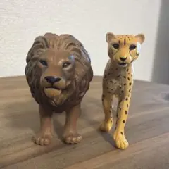 動物フィギュア 2体セット ライオン チーターのサムネイル