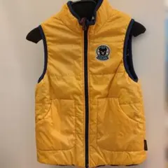 イエロー 中綿ダウンベスト