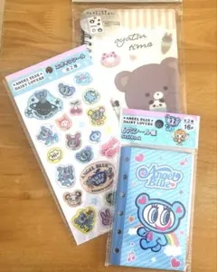 エンジェルブルー6穴シール帳　ゆるふわシール帳 エポキシシールセット　新品