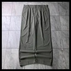 00s DOCKERS 2タック ポリエステル ワイドスラックス W38 カーキ