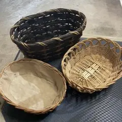 編みかご　バスケット　３点
