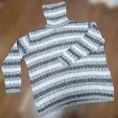 PRISMALEI ベージュ✕茶 ボーダーニットM