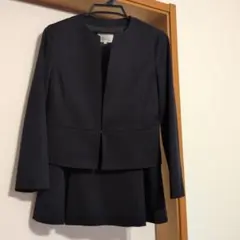 美品】23区 ノーカラージャケット＆スカート セットアップ ネイビー 36/38