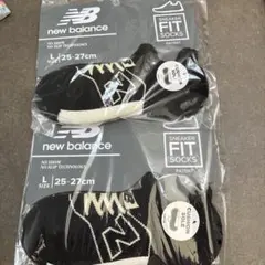 【新品】new balance スニーカー フィットソックス L 黒２個セット