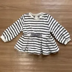 プティマイン　ボーダー柄チュニックワンピース90cm