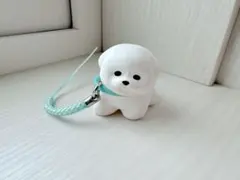 【カプセルトイ】散歩を嫌がるビションフリーゼのキーホルダー