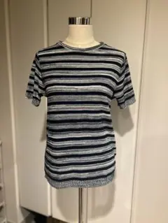 PLST ストライプ柄ショートスリーブニットTシャツのサムネイル