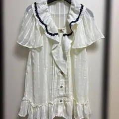 【axes femme】アイボリー 半袖ブラウス(M)