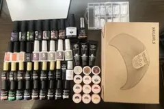 ジェルネイル 大量 まとめ売り ライト＋チップ付き ほぼ未使用／たっぷり残量