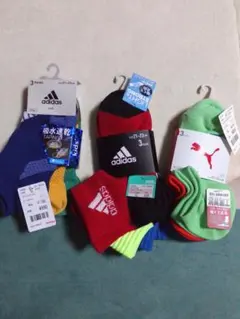 新品未使用 adidas PUMA キッズ靴下 3足セット 21-23cm