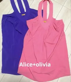Alice+Olivia アリスオリビア シルク混 チュニック ミニワンピ