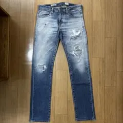 AG Jeans ダメージ加工 ライトブルーデニムパンツ　ストレッチ　アメリカ製のサムネイル