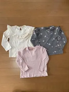 ロンT 80サイズ　3枚セット　ピンク　ホワイト　花柄