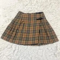 良品✨Burberry スカート 巻きスカート フリンジ ノバチェック ベルト