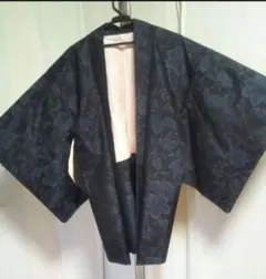 【ラストセール８０%着払い】新品❢本場　大島紬　花柄模様　正絹　羽織パリシャリ系