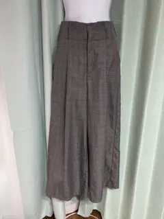 1649.earth music&ecology グレー チェックパンツ S☆