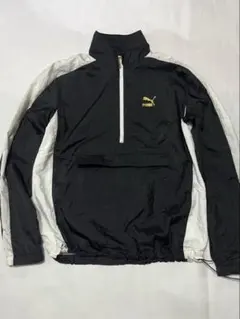 PUMA アノラックジャケット ナイロンハーフジップ M 黒/白