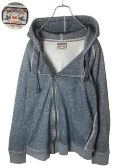 DIESELディーゼル ブルーグレースウェットダブルライダースジャケットLサイズ