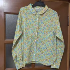 Leshy forest 襟付き花柄長袖シャツ