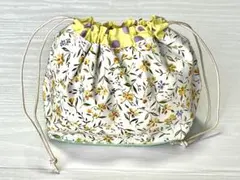 小物入れ巾着袋 小物入れポーチ コットン生地製 ハンドメイドポーチ