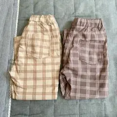 ペアマノン　チェックパンツ　セット　110cm