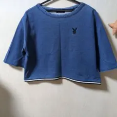Playboy ブルー クロップドTシャツ　可愛い！のサムネイル