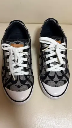 Coach キャンバススニーカー ブラック/ホワイト 10