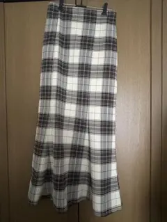 【LOWRYSFARM】ＳＴＹＬＥＵＰチェックマーメイドスカート　ベージュ