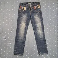 メンズ　ダークブルー スリムフィットデニムパンツ　M