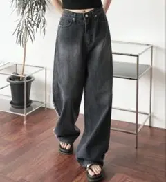 UNE MANSION ダークグレー デニムパンツ S ブラック