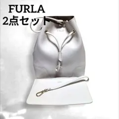 FURLA フルラ レザー 巾着ショルダーバック 2way ステイシーポーチ付き