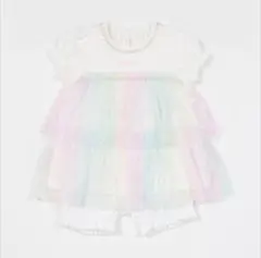 新品タグ付き メゾピアノ グラデーション星チュールチュニック＆ブルマセット