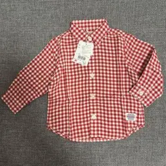 【新品】ミキハウス 赤チェック柄シャツ 80サイズ