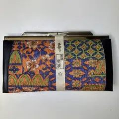 財布　和装小物　手作りがま口　古代　更紗　未使用品