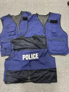 POLICEロゴ入りメッシュベスト 3セット