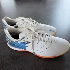 ASICS フットサルシューズ ホワイト/ブルー/オレンジ　24.5cm