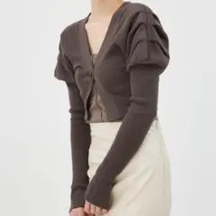 FRAY I.D タックパフクロップドカーディガン