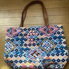 カラフル大容量トートバッグ　ジッパー付