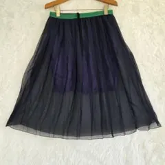 Kolor プリーツメッシュフレアスカート ネイビーレディースのサムネイル