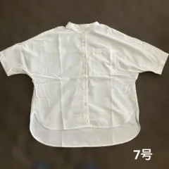 DHC イージーケア　UV美肌速乾シャツ　白シャツ　スタンドカラー
