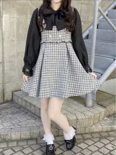 【ROJITA】ボウタイリボンツイードワンピース